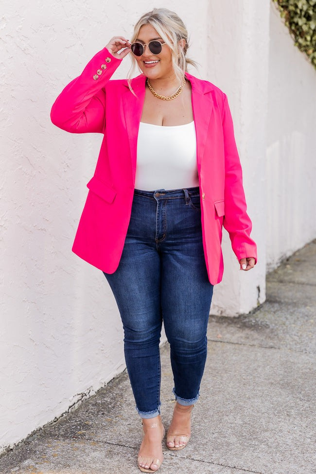 Make You Miss Me Pink Boyfriend Blazer | Pink Lily