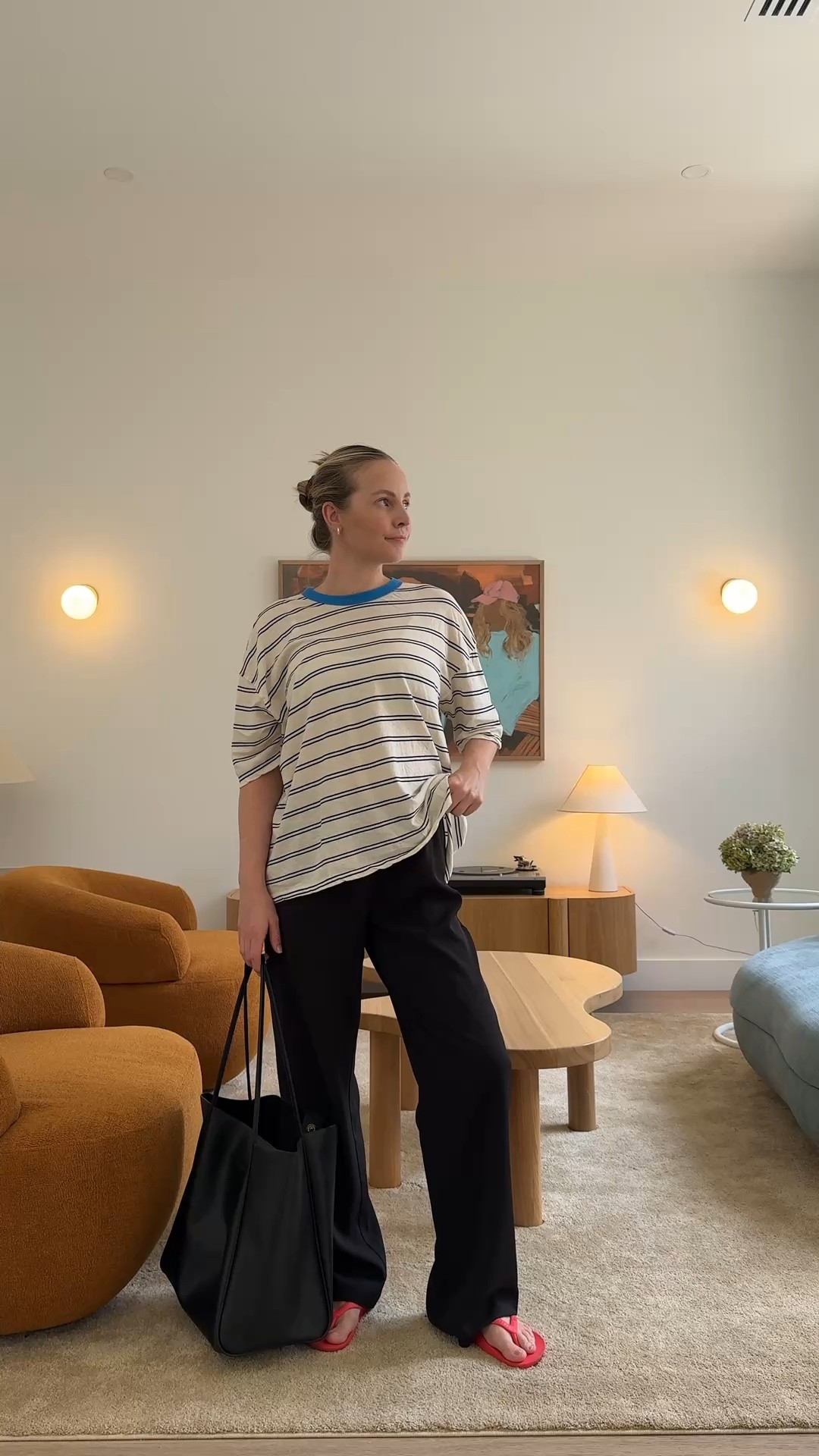 What I wore today. Wearing a size M in the tee and a size 8 in the pants  