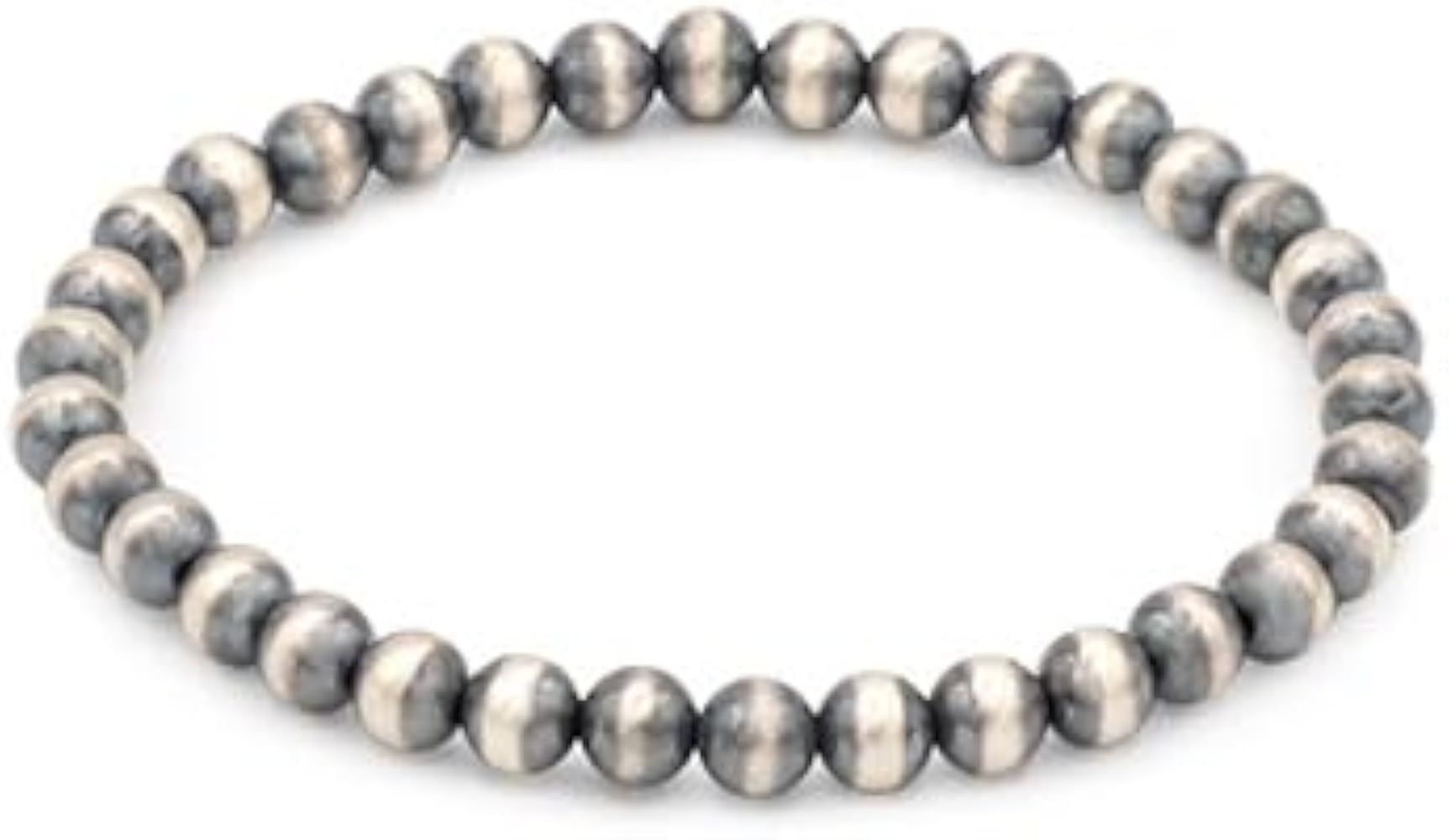 JewelrySupply Sterling Silver Navajo Style Pearl Bead Stretchy Bracelet | Amazon (US)