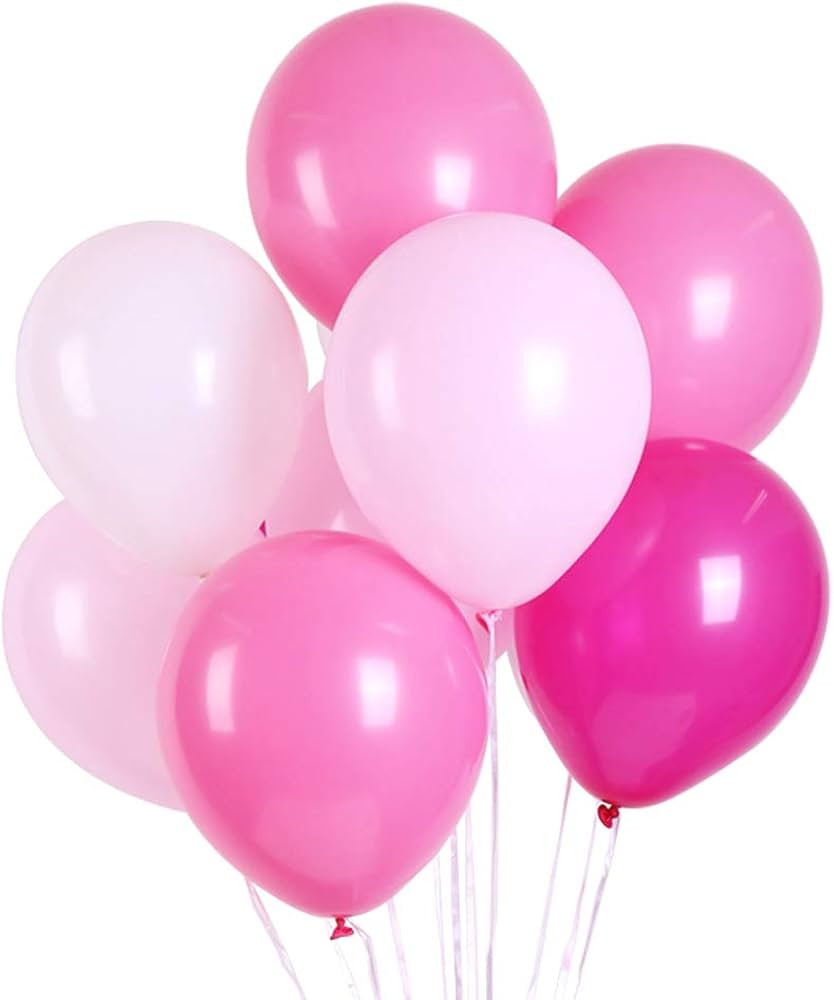 LFYDM Latex balloon 100 pcs 12 inch ： white and light pink and rose red and light rose latex ba... | Amazon (US)