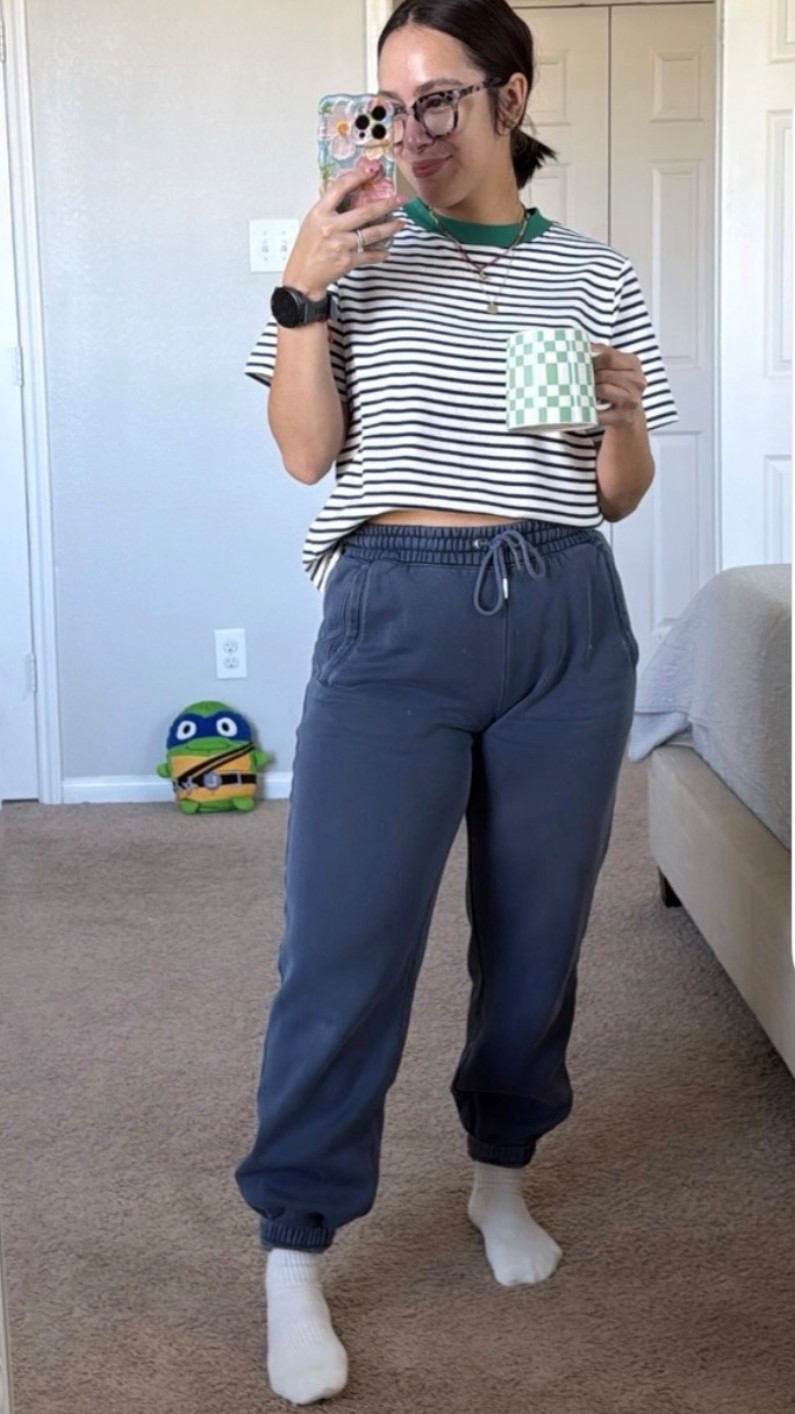 Stay at home mom outfit. Loungewear. Joggers and tee 

#LTKPetite #LTKootd #LTKmomlife