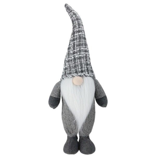 18" Winter's Beauty Dark Grey and White Table Top Christmas Gnome Decoration | Bed Bath & Beyond