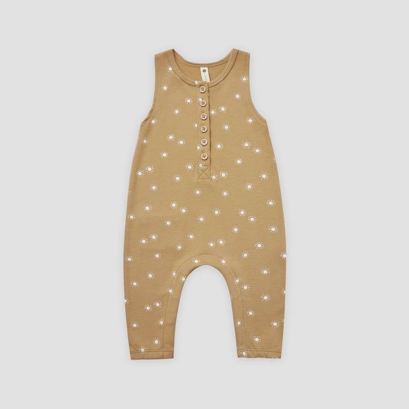 Q by Quincy Mae Baby Suns Brushed Jersey Romper - Honey Yellow | Target
