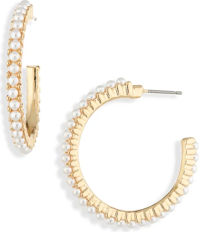 Cara Faux Pearl Hoop Earrings | Nordstromrack | Nordstrom Rack