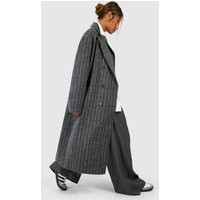 Womens Pinstripe Oversized Coat - Grey - 10 | boohoo (US & Canada)
