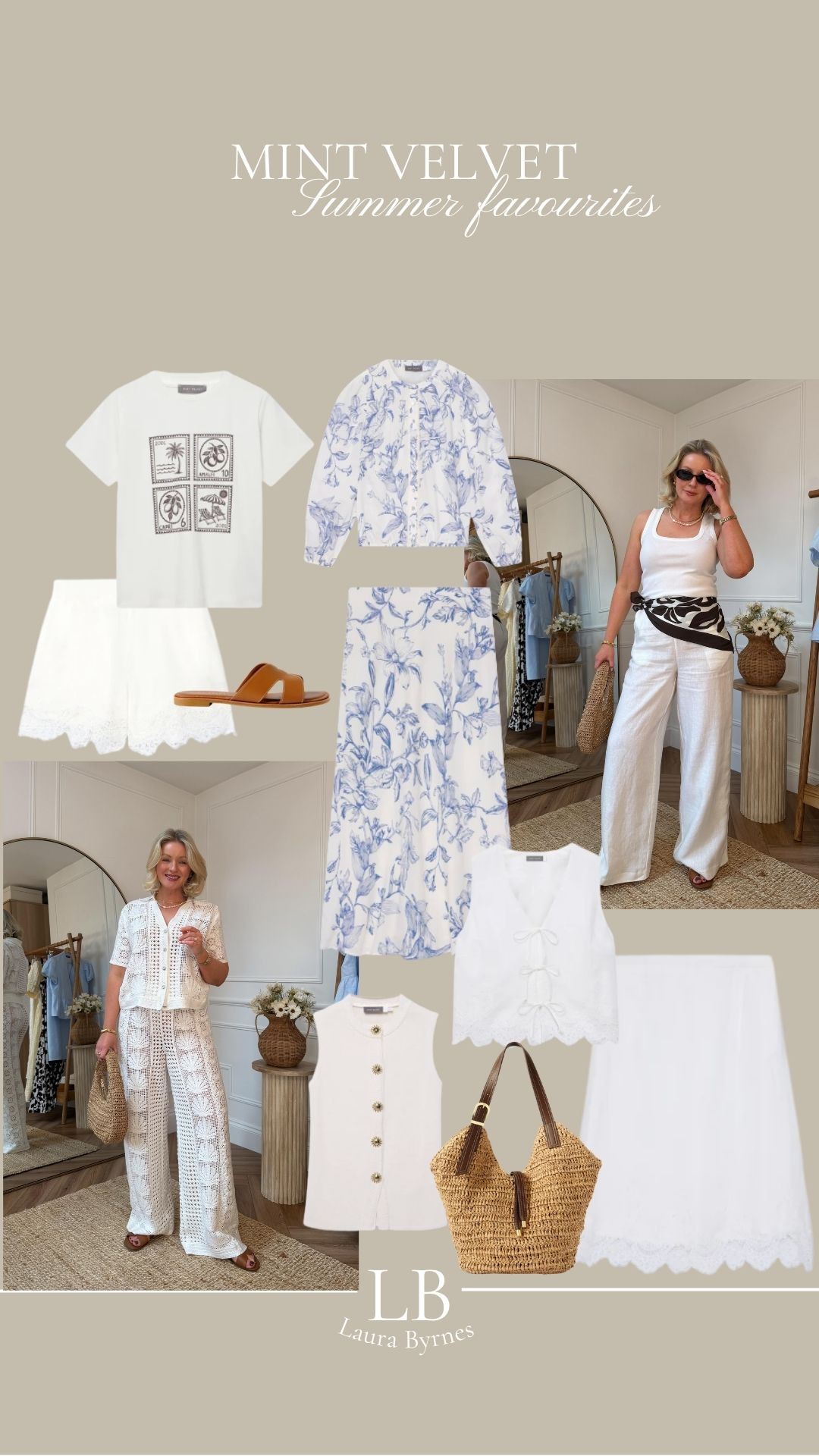 Mint Velvet summer favourites ☀️
 
Neutral summer wardrobe, Summer outfit inspiration, White two-piece set, Floral midi skirt, Scallop hem skirt, Lightweight summer layers, Chic holiday style, Minimal summer dressing, Summee Florals, Lace Shorts, Raffia Bag 

 #LTKuk #LTKsummer #LTKeurope