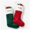 Cozy Quilt Christmas Embroidered Stocking - Red | Personalization Mall