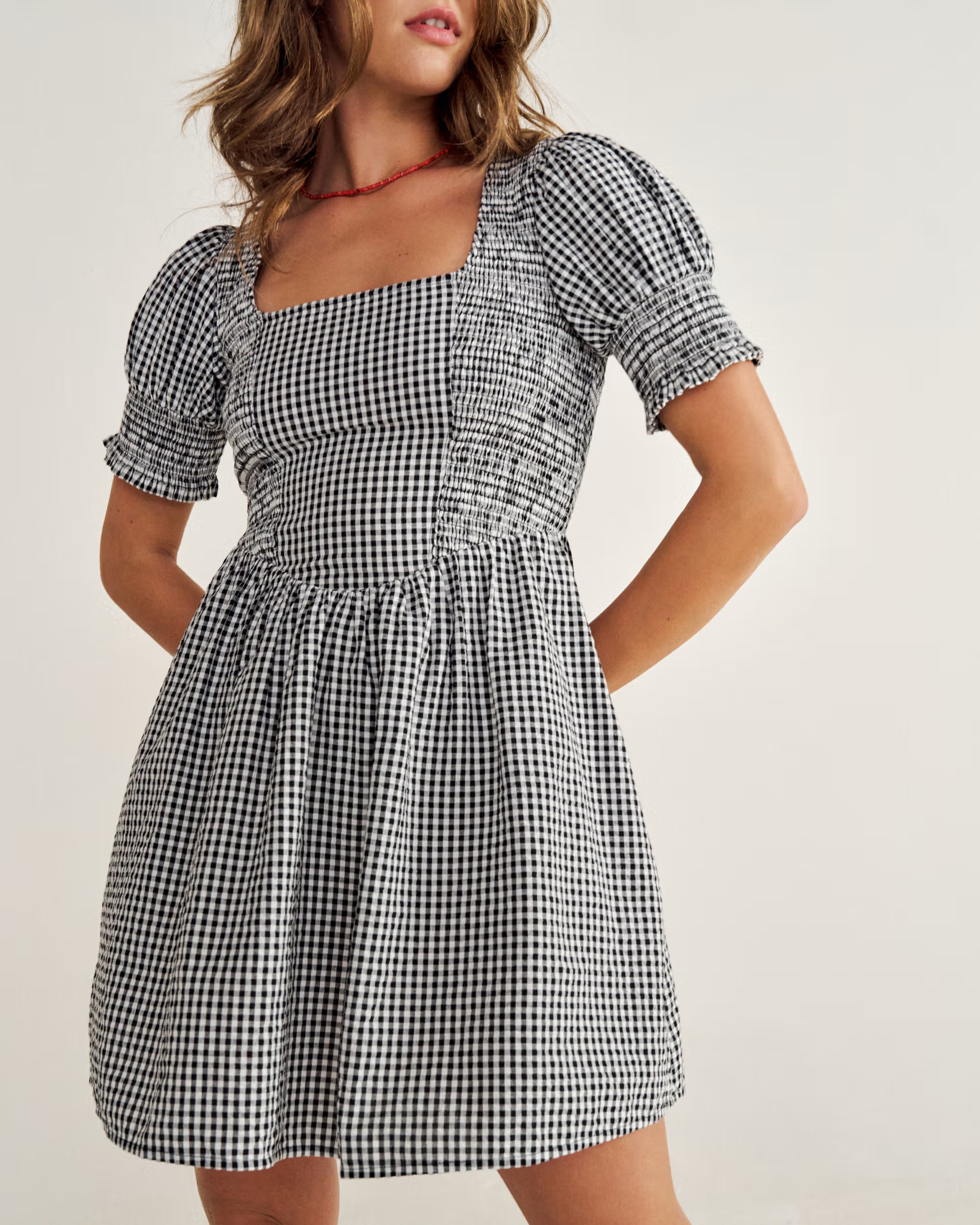 Women's Mini Dress - Black / White Gingham | Tecovas | Tecovas