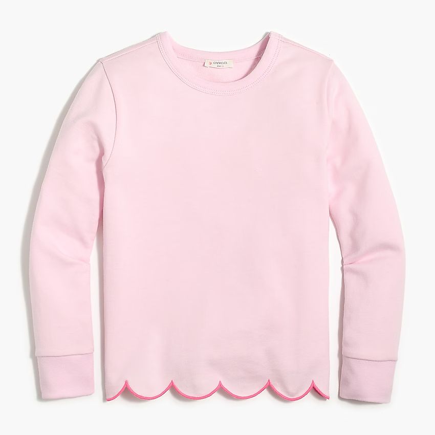 Girls' scallop hem sweatshirt | J.Crew Factory