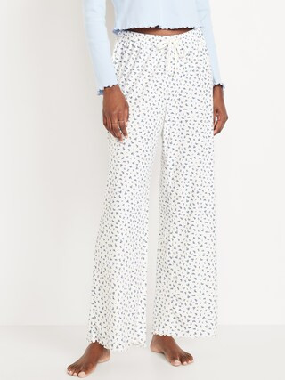 High-Waisted Ribbed Pajama Pants | Old Navy (US)