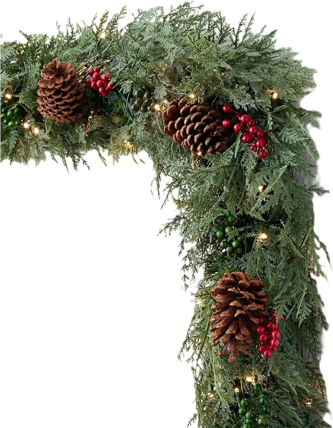 Balsam Hill | Luxury Artificial Christmas Garland | Traditional Winter Evergreen Garland | 10ft | Equipped with LED Clear Lights | Hand Crafted with Red & Green Berries | Easy Storage & Assembly | Amazon (US)