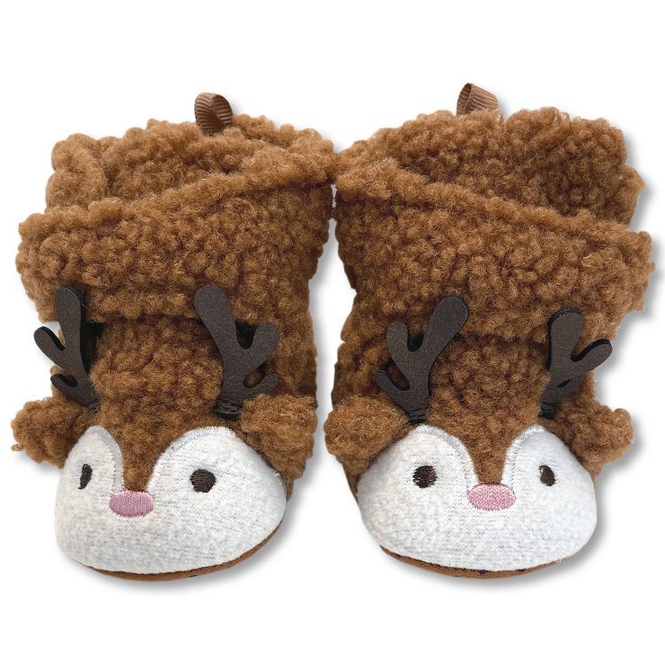 Baby Reindeer Crib Shoes - Cat & Jack™ Brown | Target