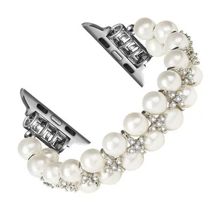KeepMini Pearl Bracelet Compatible with Apple Watch Band 42/44/45mm iWatch Series 7/6/5/4/3/2/1 Hand | Walmart (US)