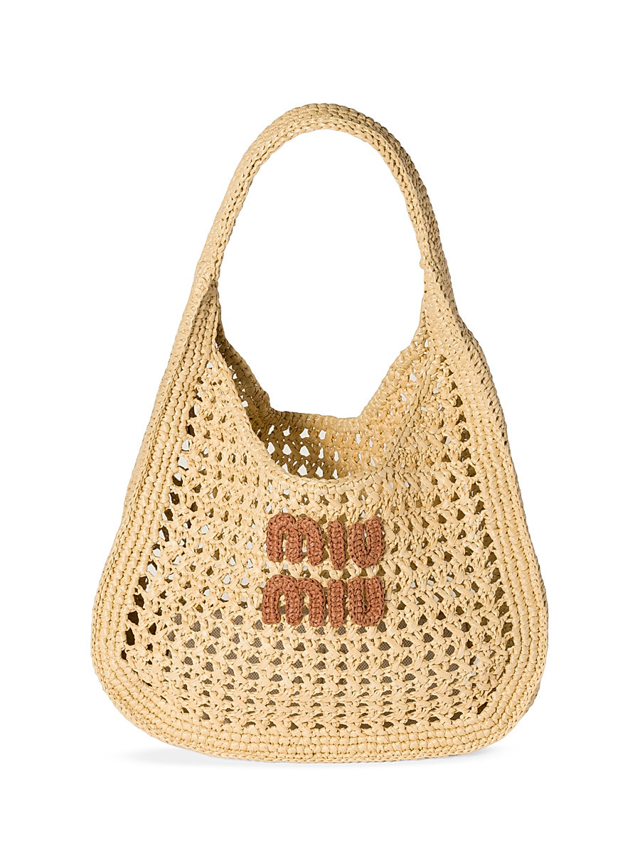 Women's Raffia-Effect Woven Hobo Bag - Beige Khaki | Saks Fifth Avenue
