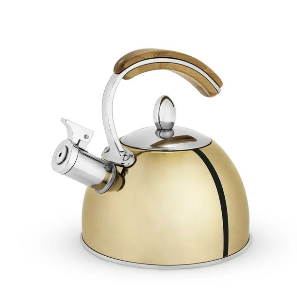 Pinky Up Presley Gold 70 Oz Tea Kettle, Stovetop Induction Stainless Steel Whistling Kettle - Wal... | Walmart (US)