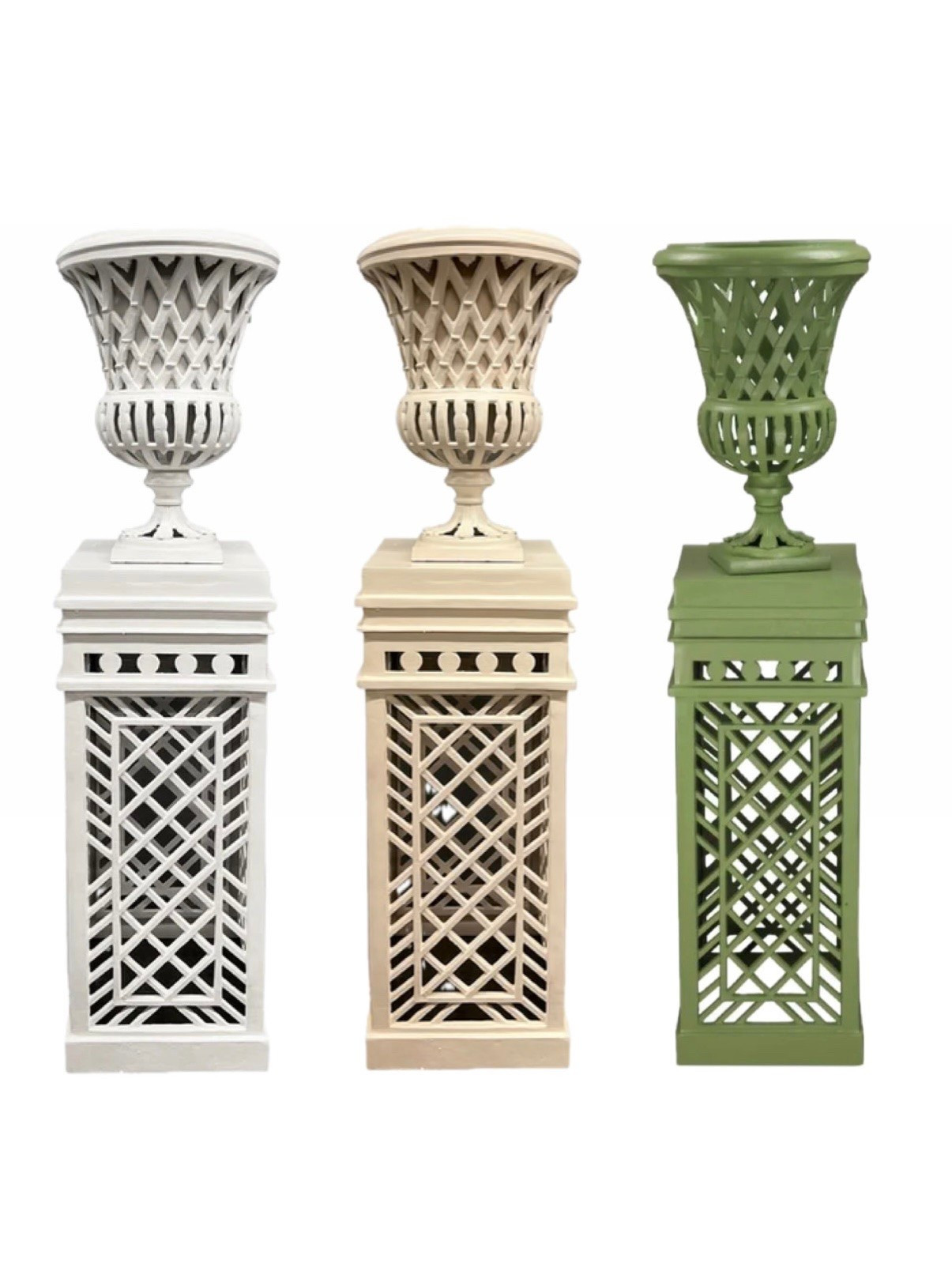 On sale! Urn and pedestal stand 🤍 fretwork pedestal indoor outdoor pedestal