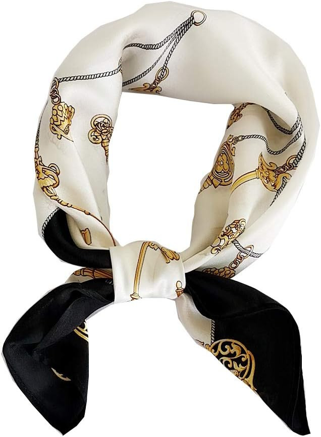 100% Mulberry Silk Scarfs for Women - Lightweight Square Satin Head Scarf - Small Silk Hair Scarf... | Amazon (US)