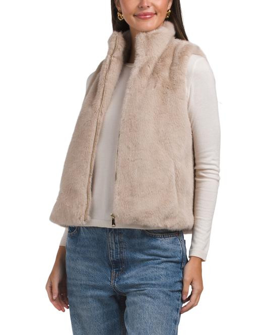 Faux Mink Fur Vest | TJ Maxx