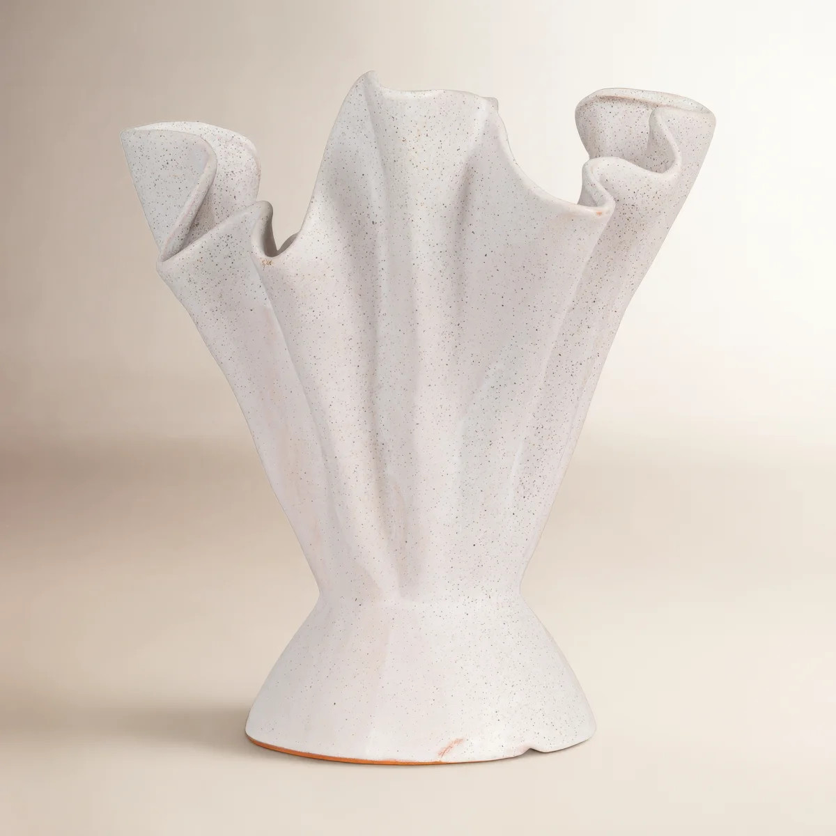 Stoneware Ruffled Vase with Reactive Glaze | Wayfair North America