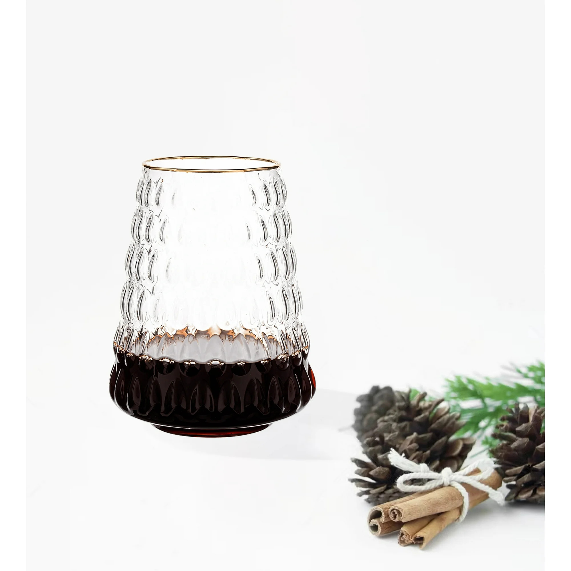 Holiday Time Glass Wine with Gold Rim Tree 2 Pack - Walmart.com | Walmart (US)