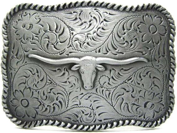 MASOP VOGU Longhorn Cattle Bull Head Texas Belt Buckle for Men Cowboy Accessory | Amazon (US)