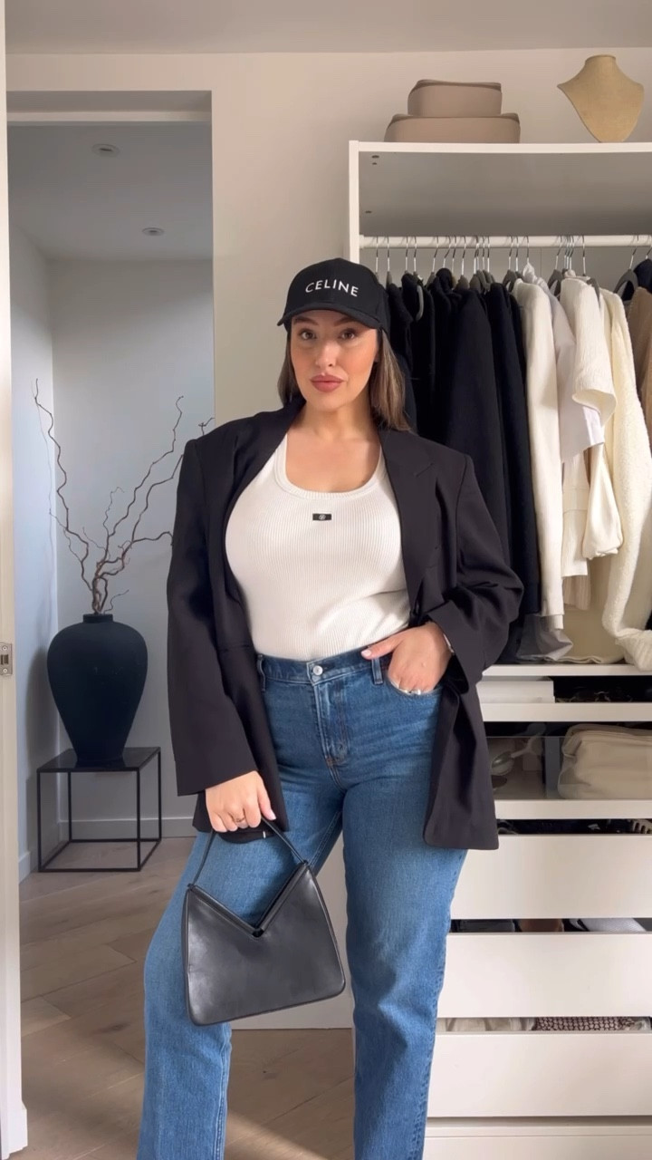 Celine hat
Dissh blazer xl
Dissh tank xl
Abercrombie midwaist, straight leg, curve love jeans size 31 length long.
Trainers adidas samba
Bag reformation
Sunglasses Celine triumph 

spring/ summer/ casual outfits / statement pieces 

#LTKstyletip #LTKmidsize #LTKSeasonal