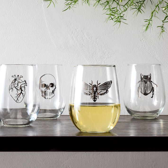 Counter Couture Spooky Stemless Wine Glass - Set of 4 | West Elm (US)