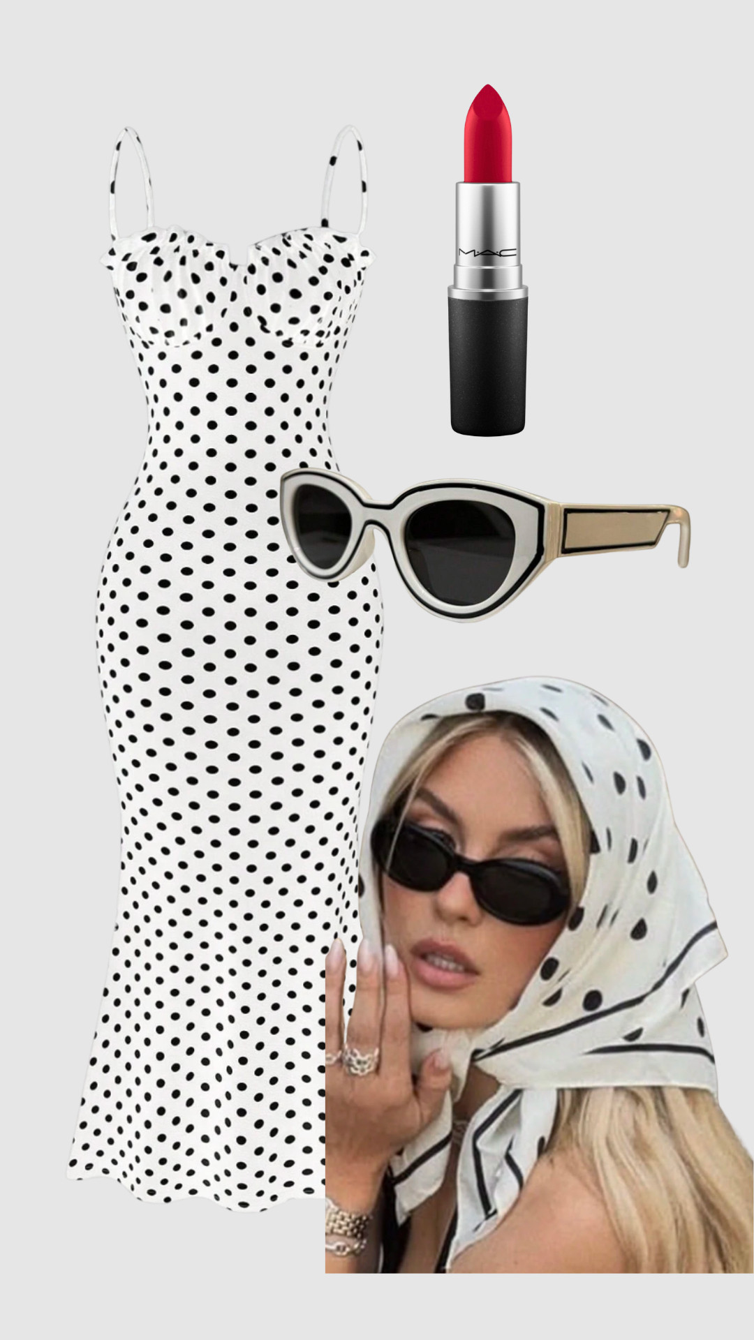 Channeling old money aesthetic with a modern twist ✨ This SHEIN polka dot midi dress is giving timeless feminine style with a retro chic vibe. Styled with bold cat eye sunglasses, red lipstick, and a silk headscarf for that vintage glam moment. Perfect date night outfit, European summer look, or classy brunch outfit idea. This black and white polka dot dress is a wardrobe staple that never goes out of style.

#SHEINstyle #PolkaDotDress #OldMoneyAesthetic #RetroGlam #ClassyOutfit #DateNightLook #VintageInspired #LTKFashion #ChicStyle #EuropeanSummer #FeminineEnergy #TrendingFashion #AffordableChic 

 #LTKgrwm #LTKootd #LTKSaleAlert