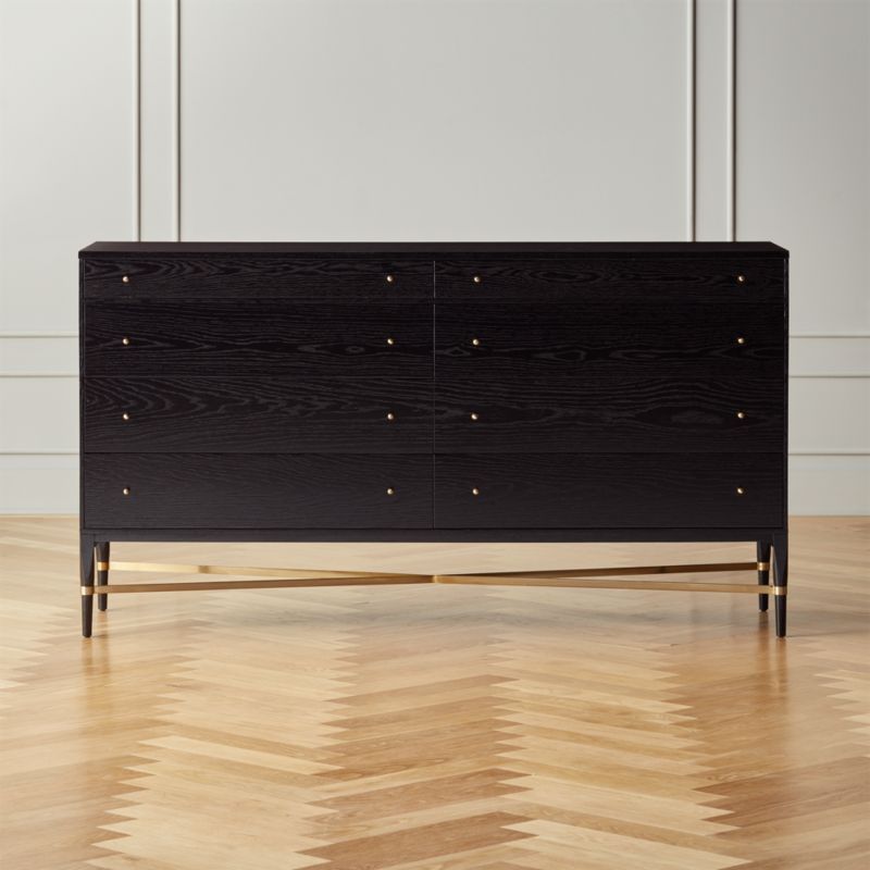 Connoisseur 8-Drawer Black Oak Wood Dresser Model 1006 + Reviews | CB2 | CB2