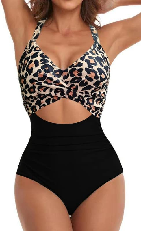 Eomenie Women's One Piece Swimsuits Tummy Control Cutout High Waisted Bathing Suit Wrap Tie Back ... | Amazon (US)