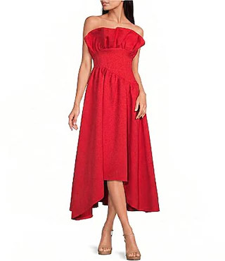 ELLIATT Laurel Ruffled Strapless Maxi Dress -  XS | Dillard's