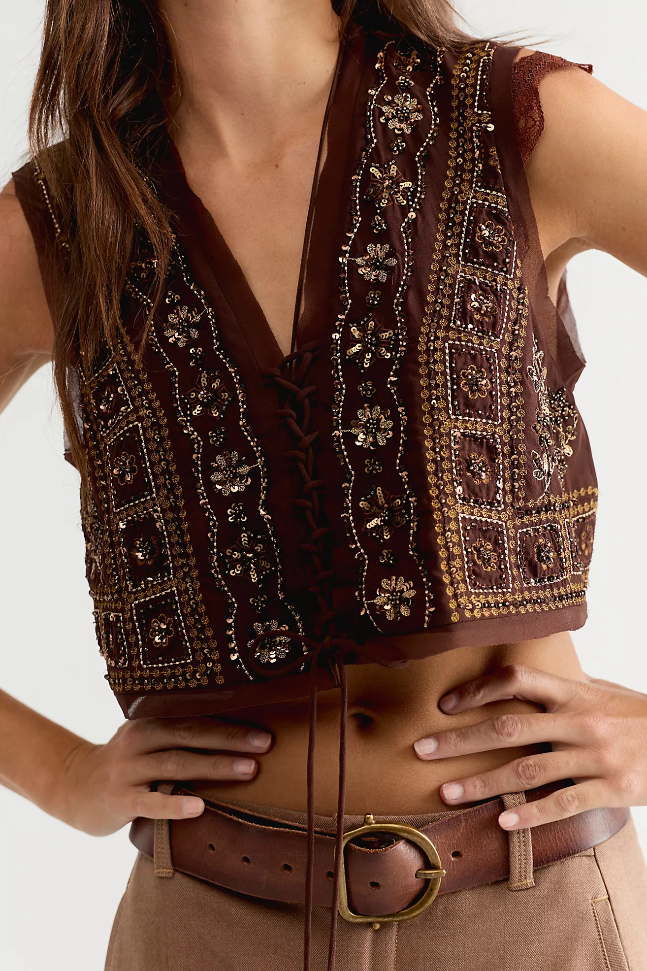 Sun Kissed Embellished Vest | Free People (Global - UK&FR Excluded)