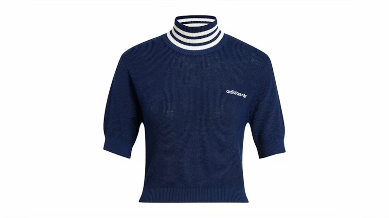 Adidas Women's Cropped Turtleneck in Night Indigo/Off White | StockX