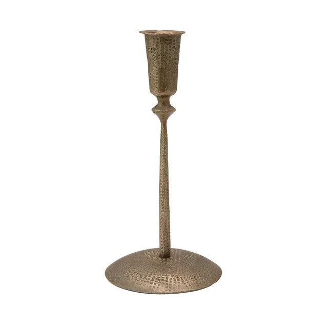Creative Co-Op Hand-Forged Hammered Metal Taper Holder, Antique Brass Finish | Walmart (US)