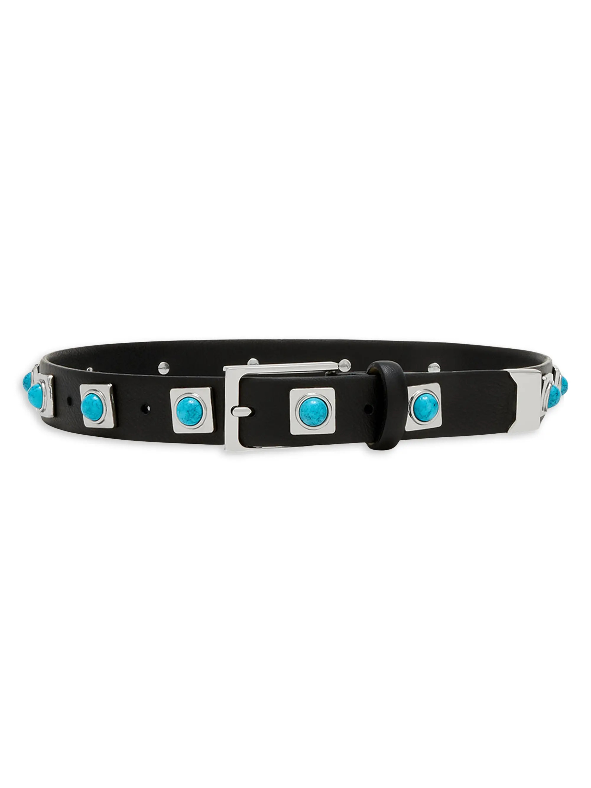 No. 2 Onyx-Studded Leather Belt | Saks Fifth Avenue