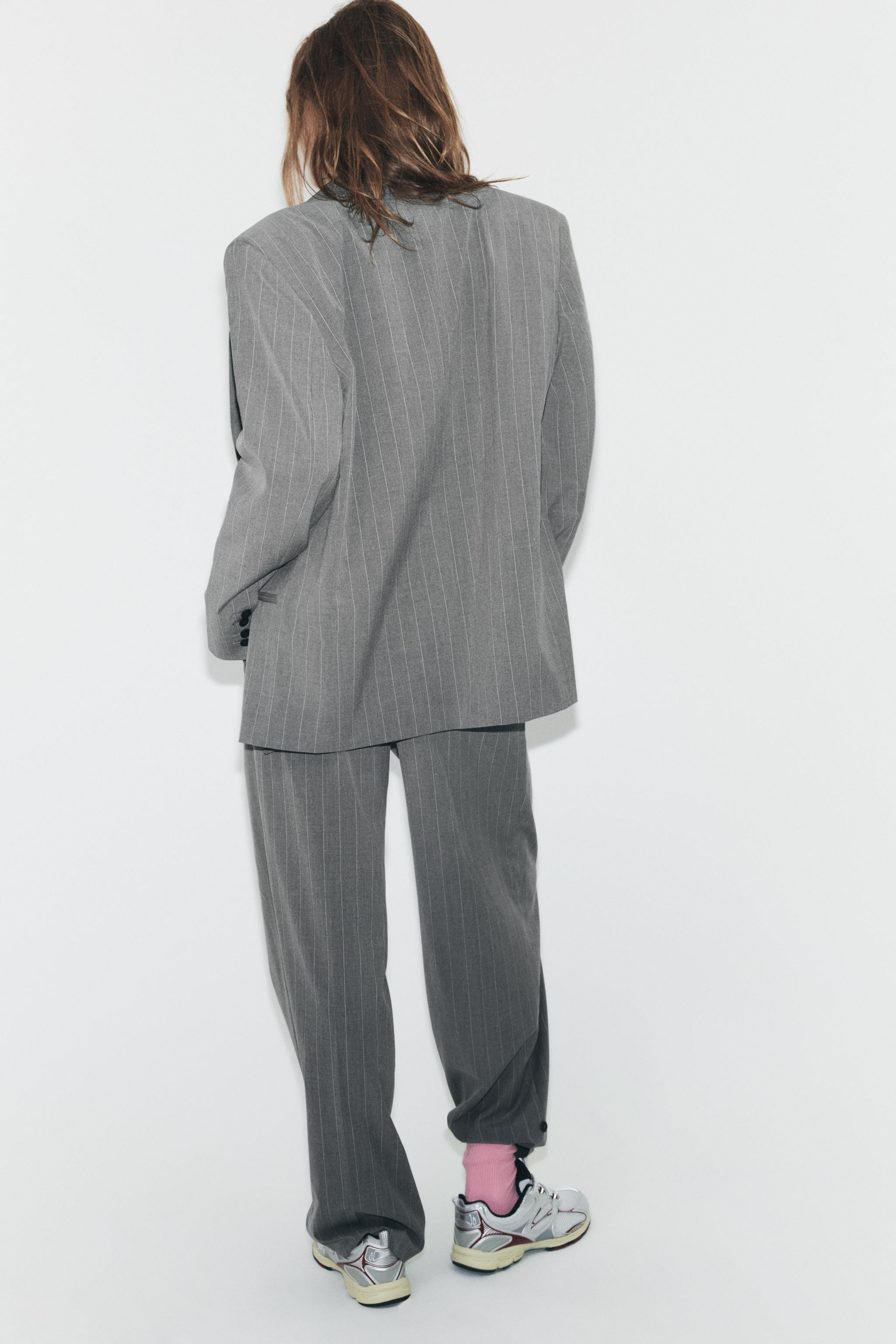 HIGH NECK PINSTRIPE BLAZER ZW COLLECTION | Zara AU
