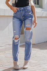 Charley High Rise Distressed Straight Jeans | Magnolia Boutique