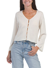 Cashmere Long Sleeve Button Front V Neck Cardigan | TJ Maxx