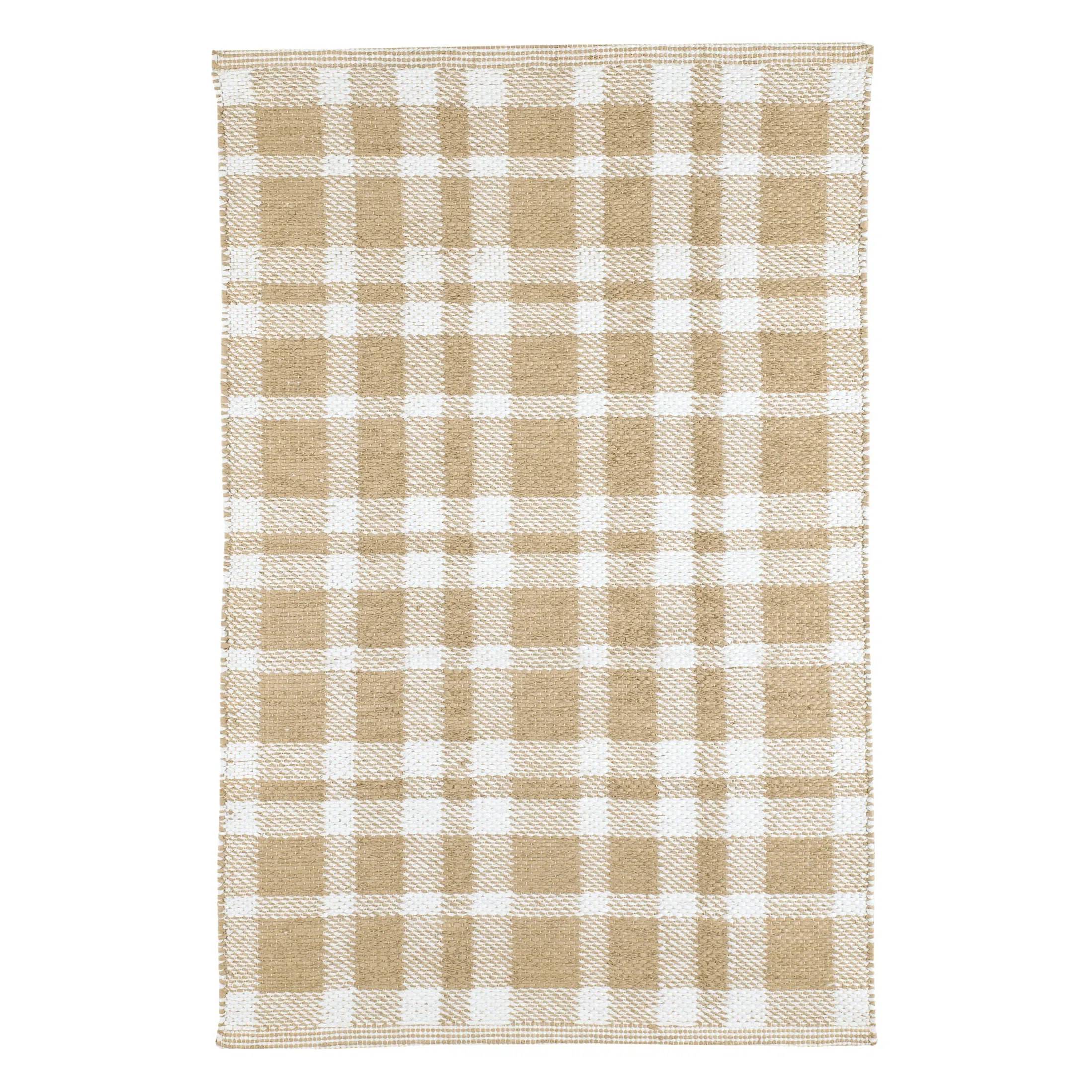 Tattersall Khaki Handwoven Indoor/Outdoor Rug | Wayfair North America