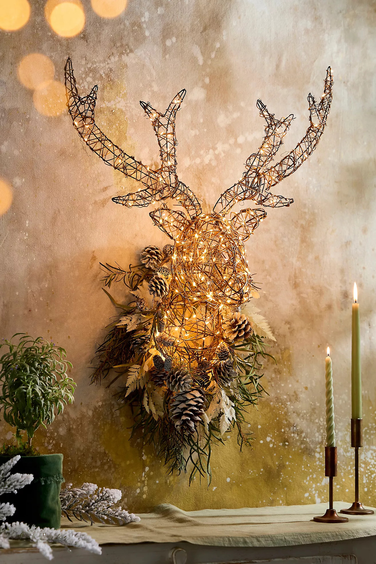 Illuminated Vine Stag Bust | Terrain