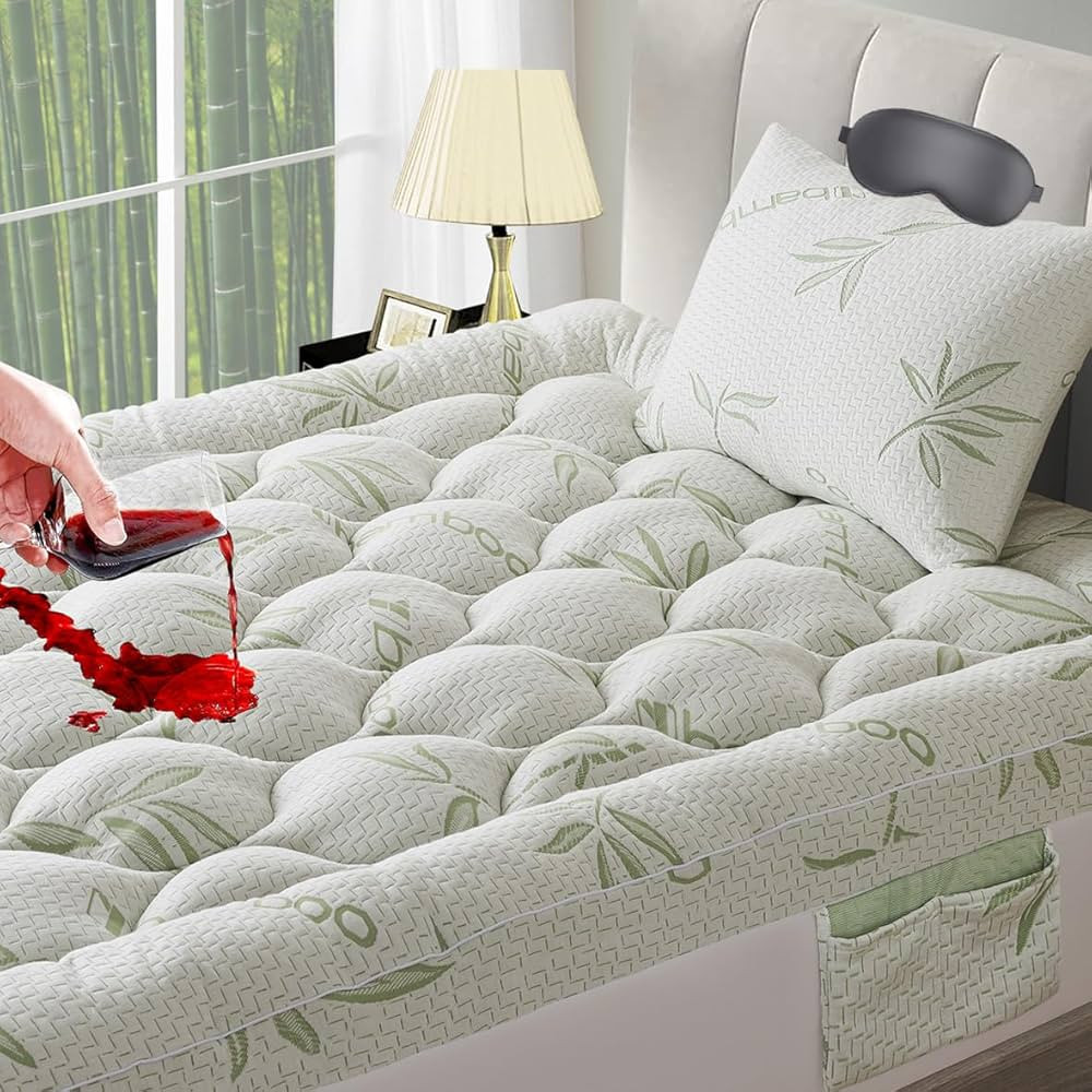 Mattress Topper Queen Size,Extra Thick Mattress Pad Cover for Back Pain,with Pillowcase&Eye-mask,... | Amazon (US)