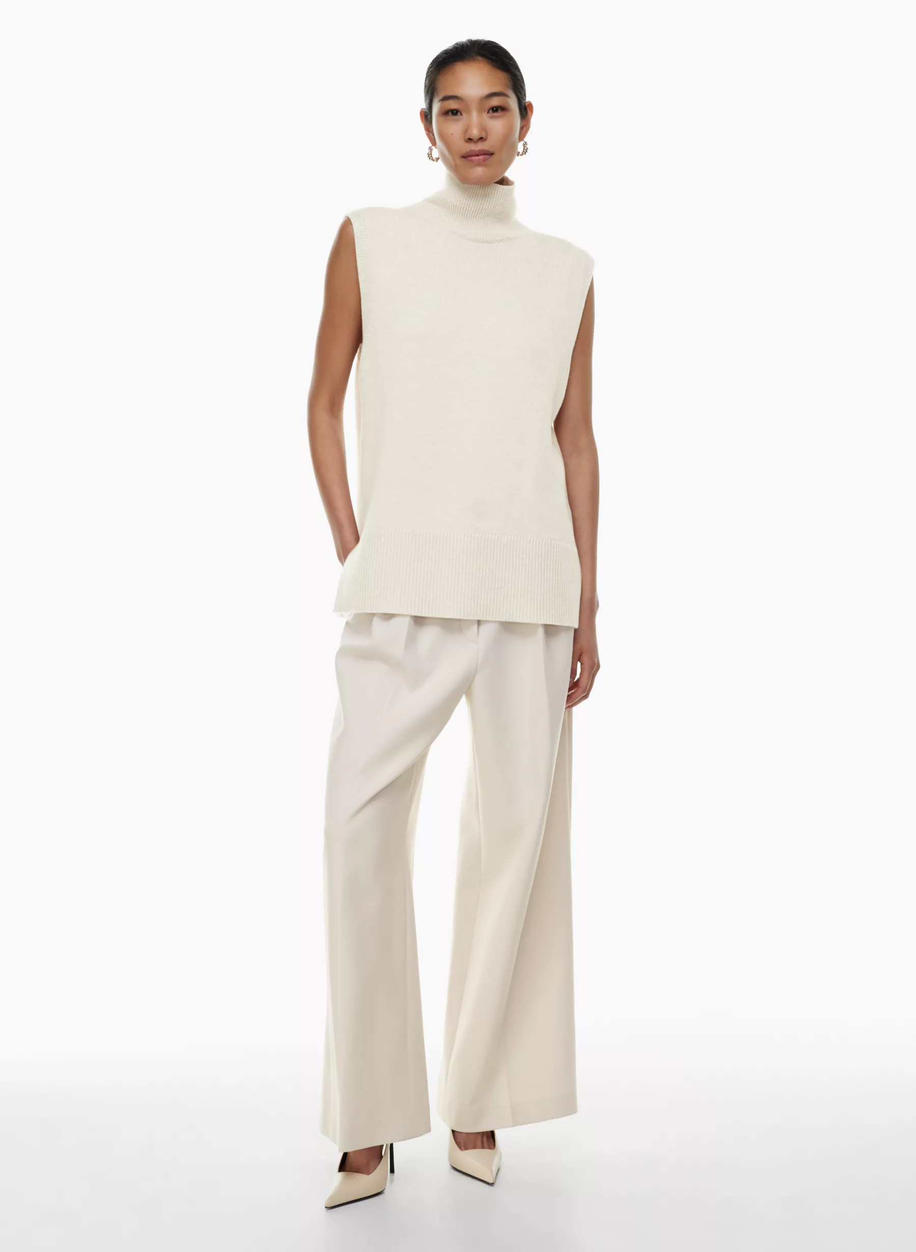 Merino wool turtleneck sweater vest | Aritzia