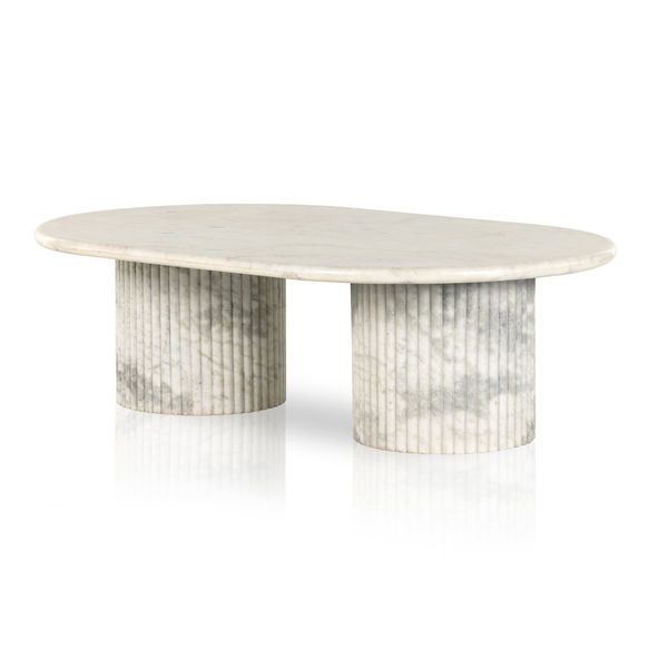 Oranda Solid Marble Fluted Coffee Table | Scout & Nimble