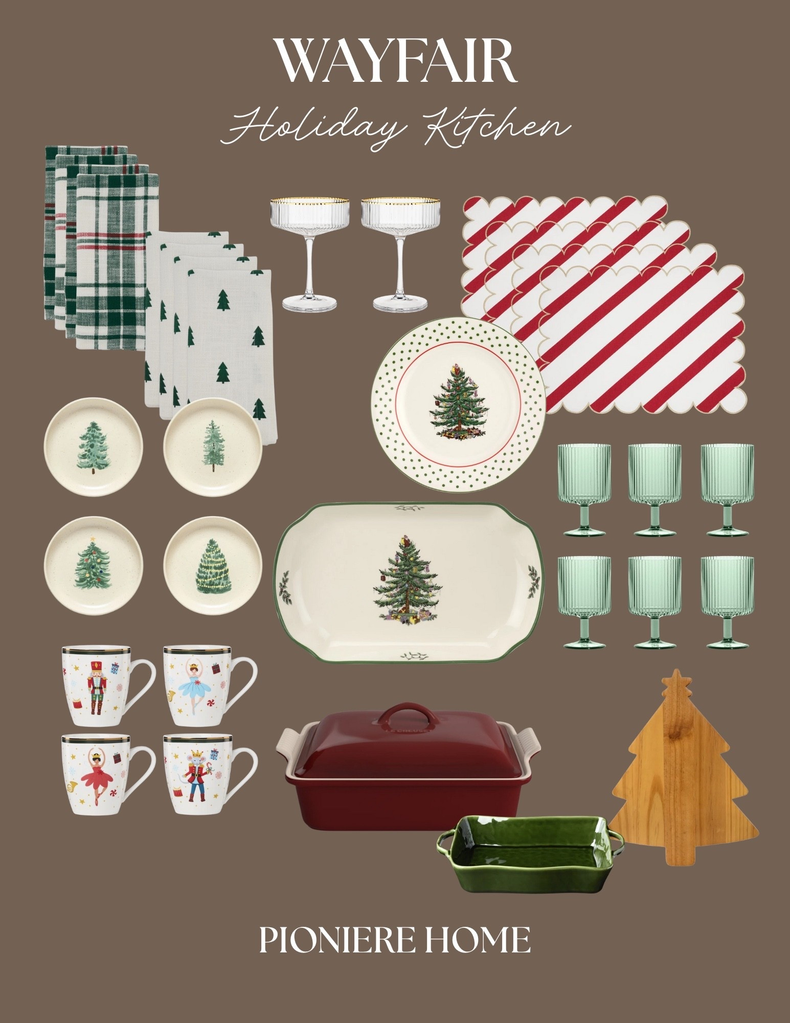 Wayfair holiday kitchen. Entertaining essentials, spode, classic Christmas kitchen, bakeware, affordable holiday kitchen, serveware, holiday glasses 

#LTKHoliday #LTKHome #LTKSaleAlert