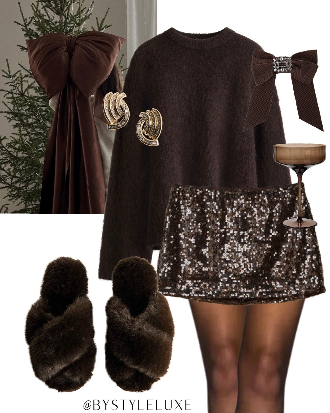 CHRISTMAS AT HOME - all brown festive look for hosting at home 

#sequinskirt #hm #party

#LTKfestive #LTKpartywear #LTKwinter