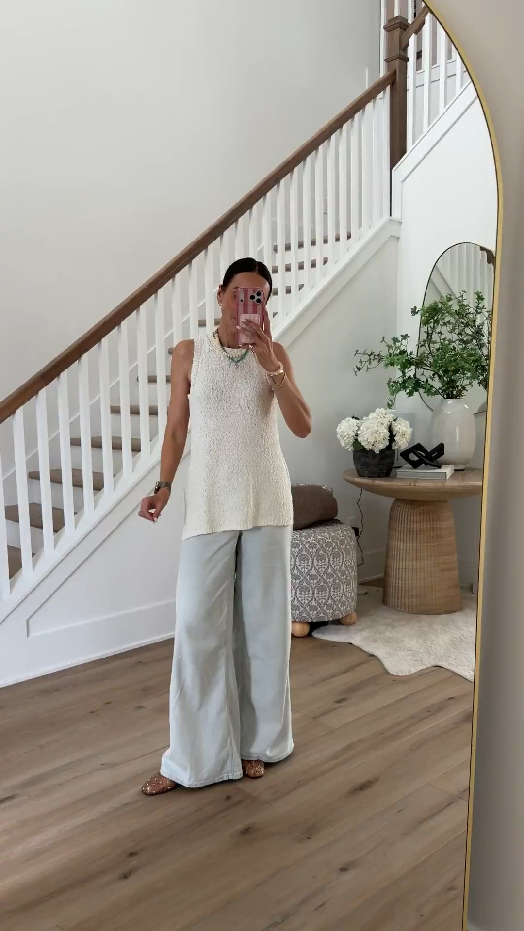 This neutral summer outfit is one of those combinations you’ll wear on repeat. The lightweight sleeveless sweater tank paired with flowy wide leg jeans feels elevated, comfortable, and perfect for everything from lunch with friends to vacation dinners.

Wearing XS, code: ANNAMXSPANX

Summer outfit ideas, Neutral summer style, Wide leg pants outfit, Sleeveless sweater tank, Chic summer fashion, Resort wear outfit, Elevated casual style, Vacation outfit inspiration, Coastal chic style, Lightweight summer outfit, Everyday summer look, annabrstyle

#LTKSeasonal #LTKOver40 #LTKootd