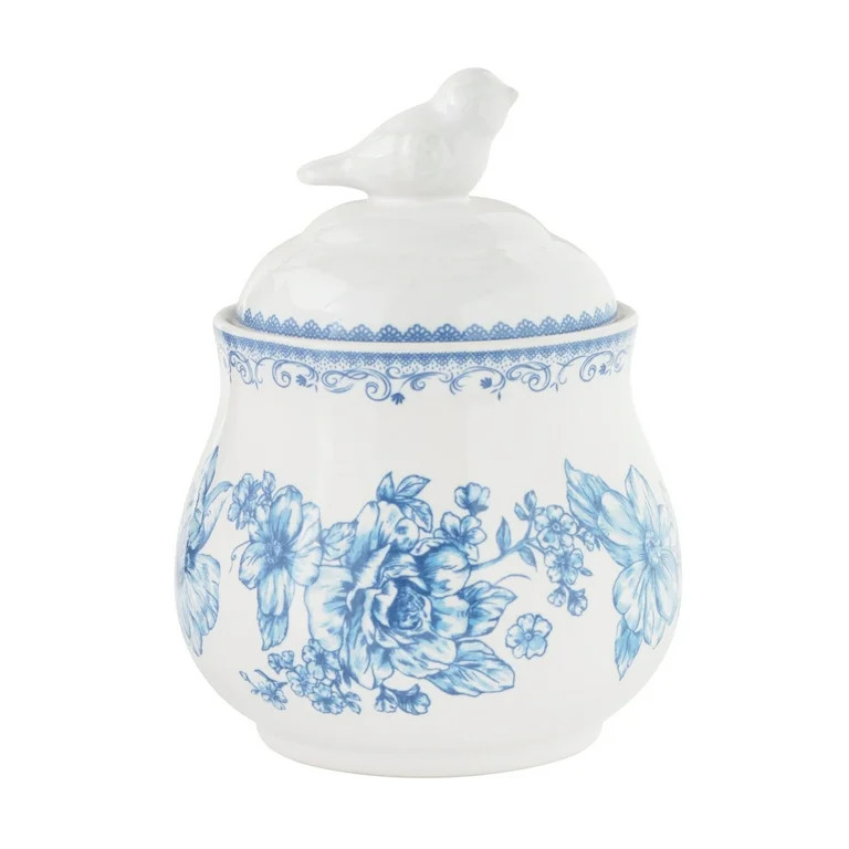 The Pioneer Woman Agatha Stoneware Sugar Bowl with Lid, Blue | Walmart (US)