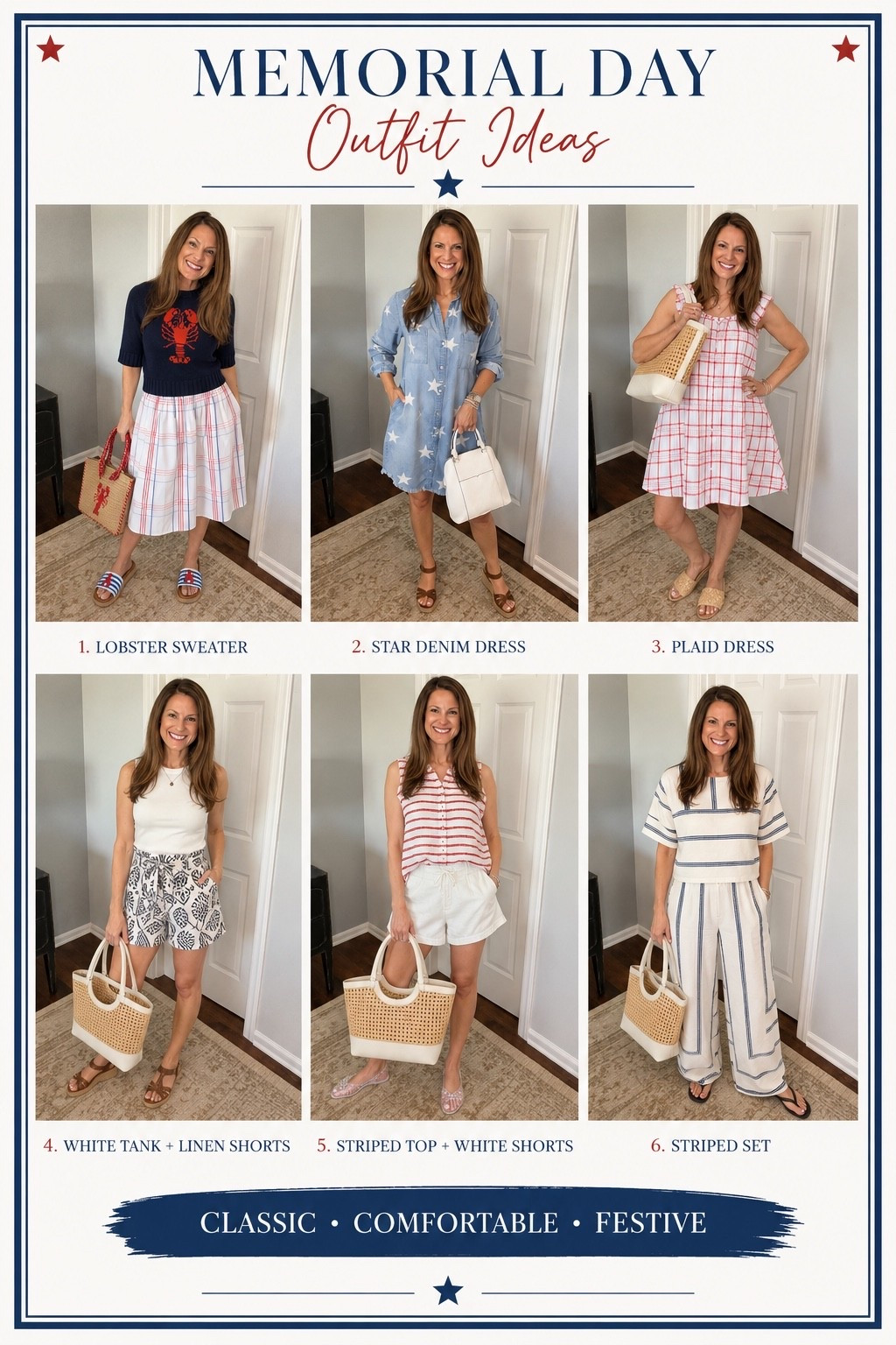 Memorial Day outfits 2026 | summer outfits | vacation outfits | patriotic outfits 🇺🇸 red white and blue fits!

From casual cookouts to lake weekends and fireworks nights… I rounded up my favorite red, white & blue looks that are petite-friendly, easy to style, and perfect for the holiday weekend. Dresses, linen shorts, matching sets, and the cutest statement pieces—all linked for you!