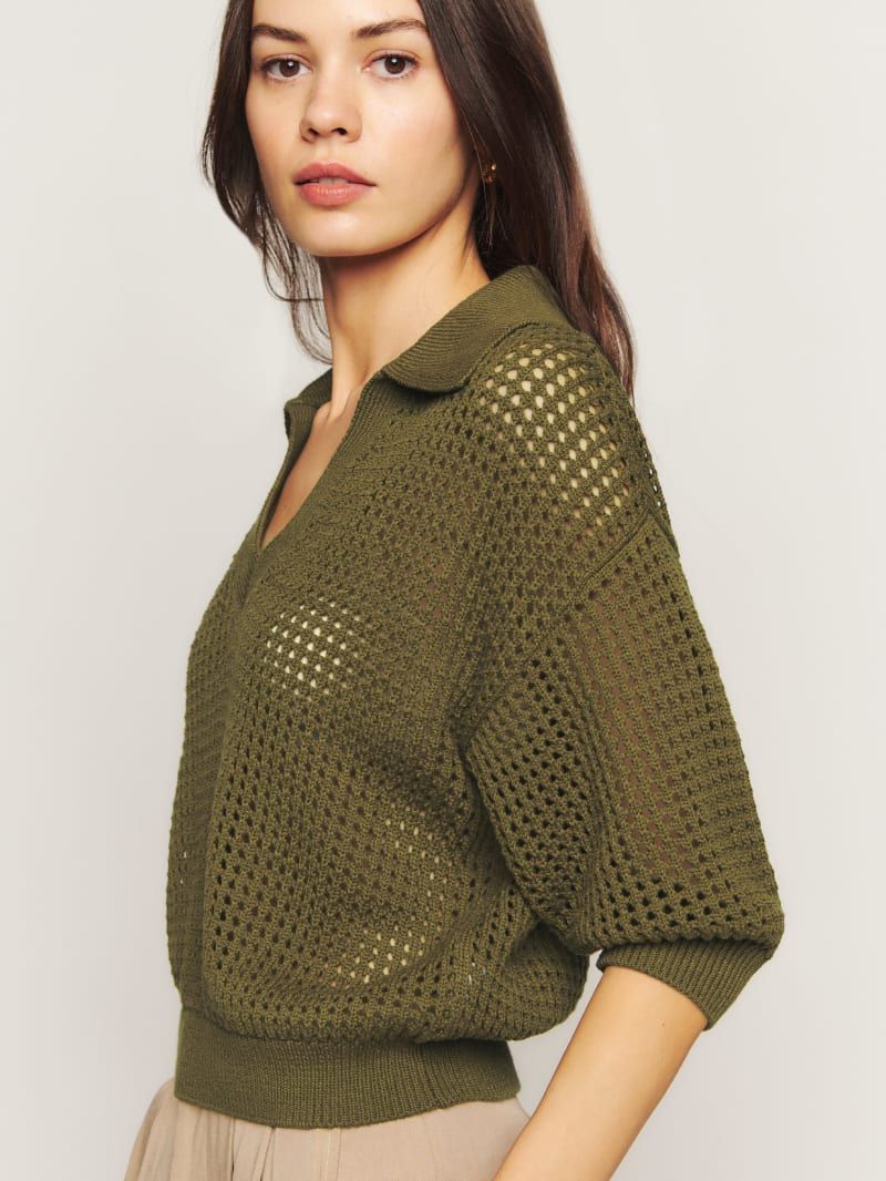 Redford Cotton Open Knit Sweater | Reformation (US & AU)