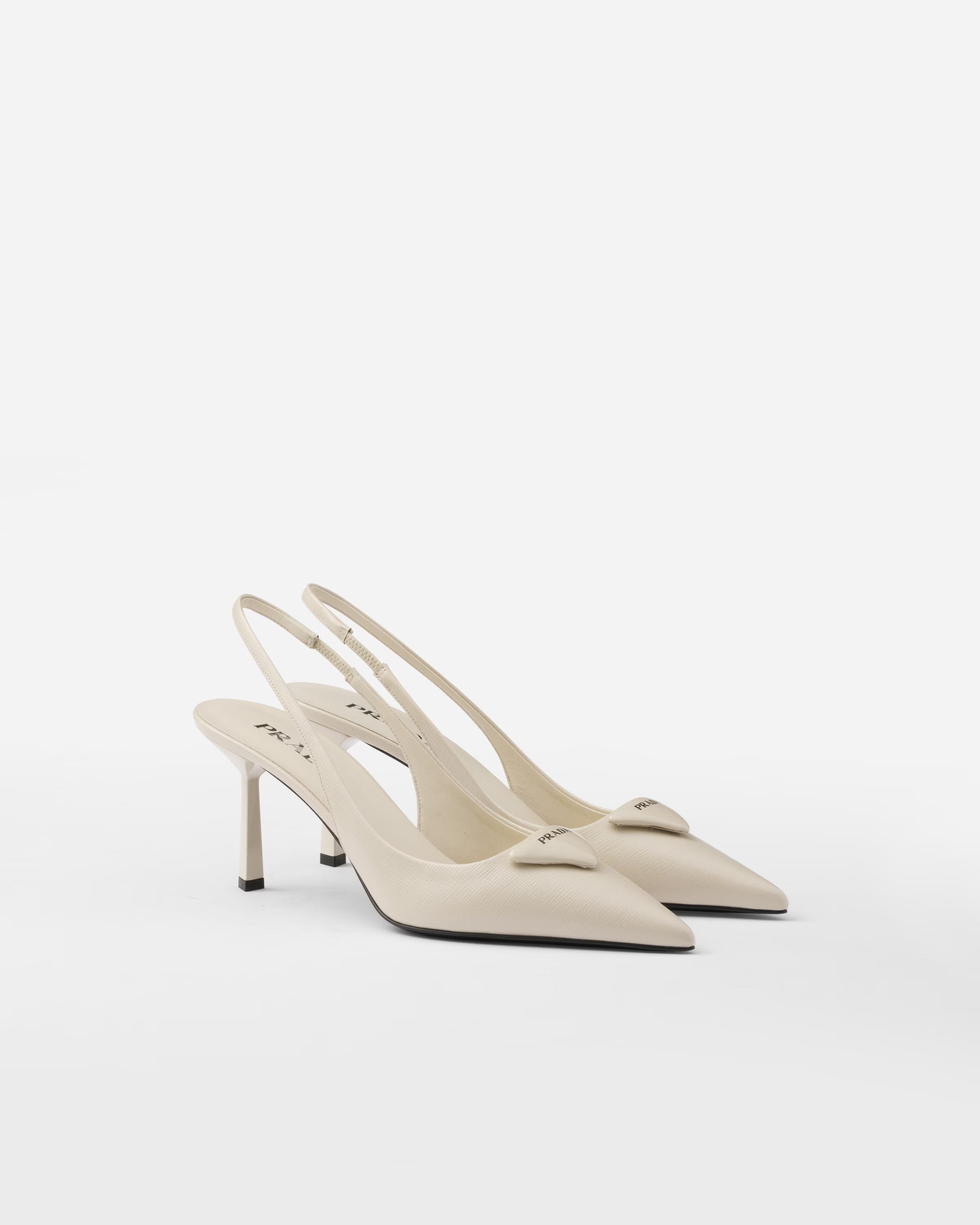 Saffiano patent leather slingback pumps | Prada US